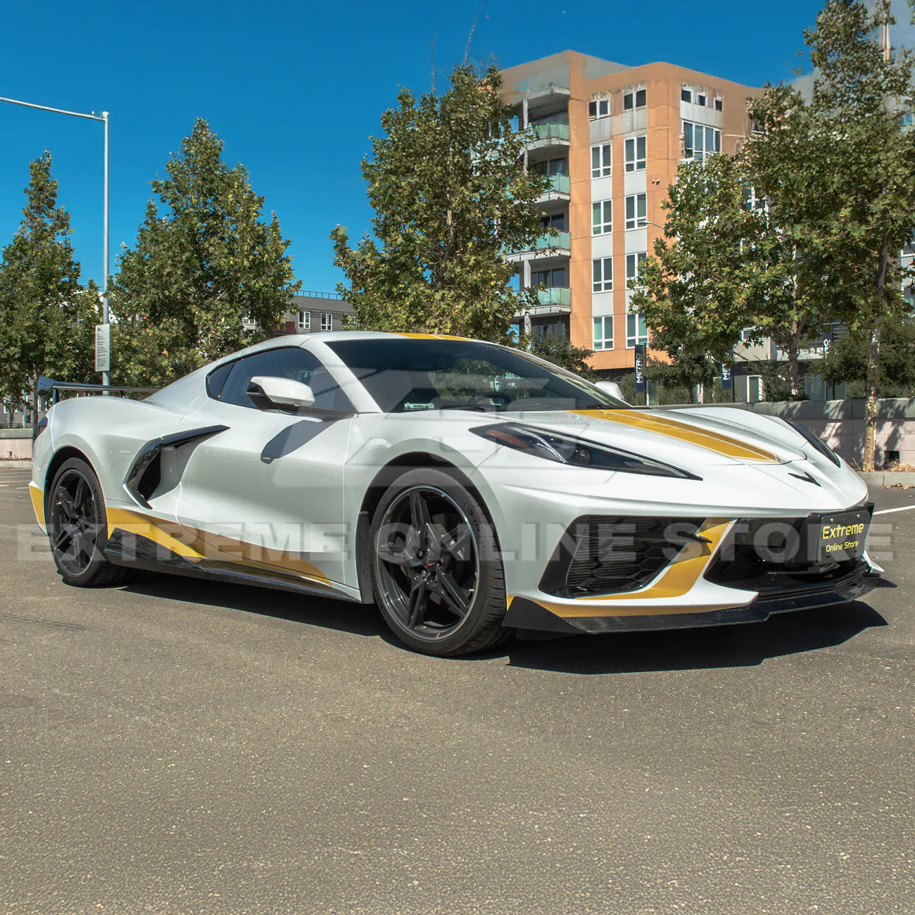 Extreme Online Store Carbon Fiber Front Splitter & Side Skirts Package C8 Corvette (2020+)