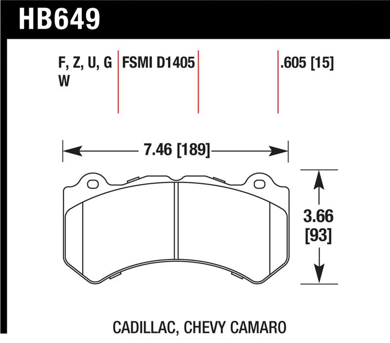 Hawk HPS 5.0 Front Brake Pads C7 Corvette Grand Sport / Z06 (2015-2019)