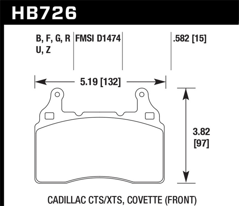 Hawk Ceramic Front Brake Pads C7 Corvette (2014-2019)
