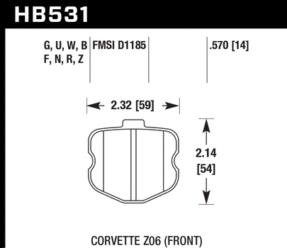 Hawk HPS 5.0 Front Brake Pads C6 Corvette Grand Sport / Z06 (2006-2013)