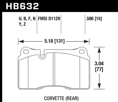 Hawk HPS 5.0 Rear Brake Pads C6 / C7 Corvette (2006-2019)