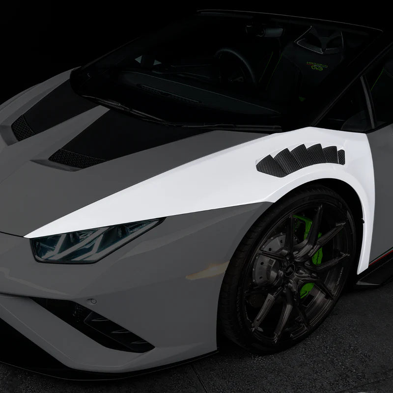 Vorsteiner Lamborghini Huracan Novara Edizione Aero Front Fenders w/Integrated Vents and Splash Shields (2x2 Gloss Carbon)