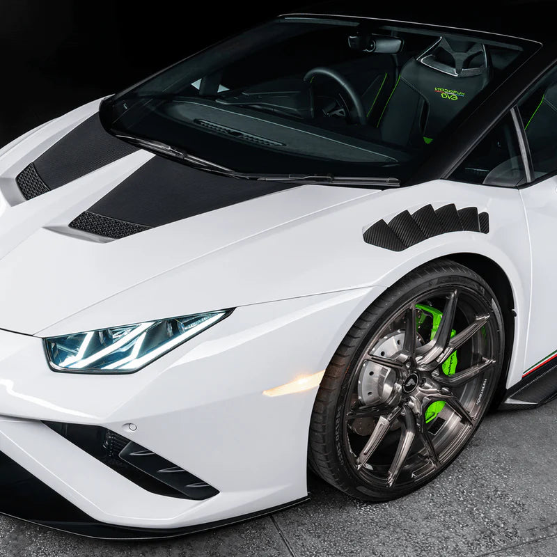 Vorsteiner Lamborghini Huracan Novara Edizione Aero Front Fenders w/Integrated Vents and Splash Shields (2x2 Gloss Carbon)