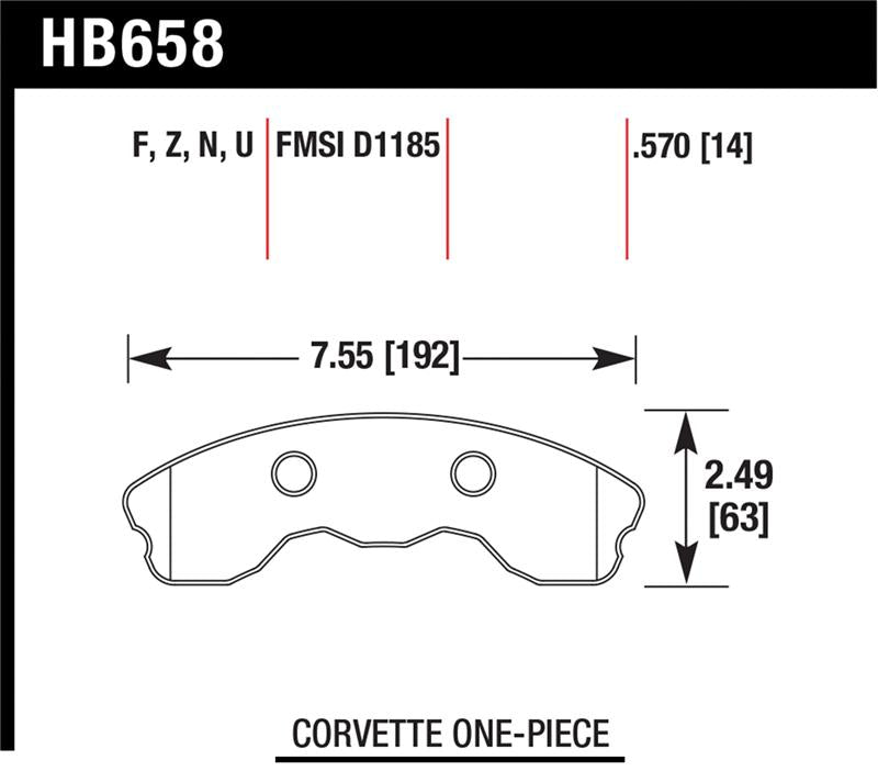 Hawk HPS Front Brake Pads C6 Grand Sport / Z06 (2006-2013)