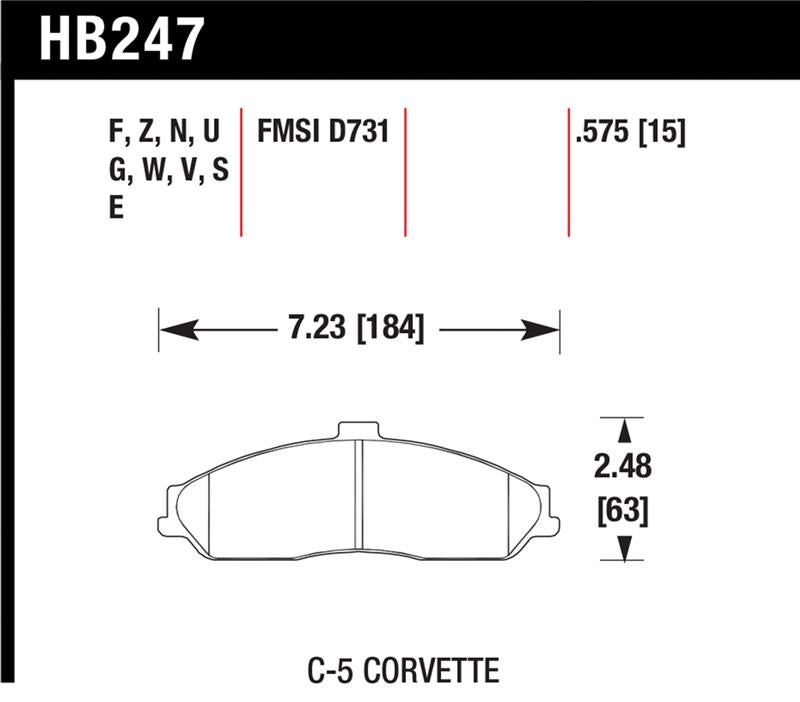 Hawk DTC-70 Front Brake Pads C6 Corvette (2005-2013)