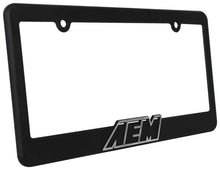 Load image into Gallery viewer, AEM License Plate Frame - Black w/ White Lettering