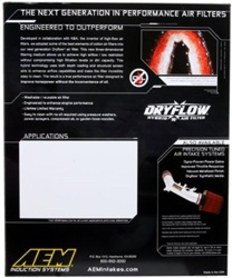 AEM 16-17 Chevrolet Corvette 6.2L DryFlow Air Filter